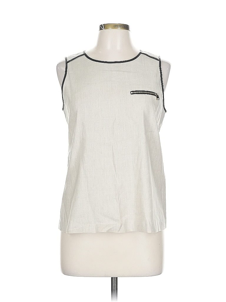 Pre-owned Ann Taylor Sleeveless Top Silver Boatneck Tops