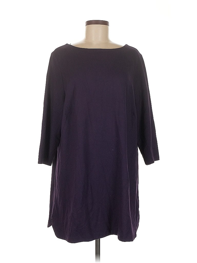 Pre-owned Jjill 3/4 Sleeve Top Purple Boatneck Tops