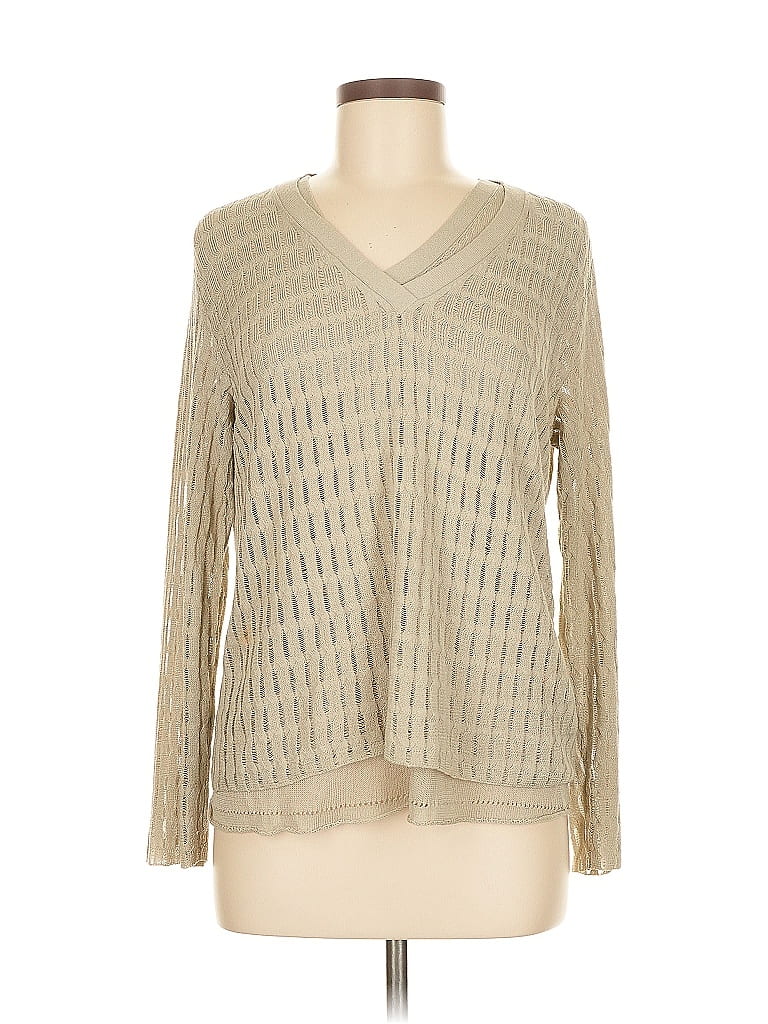 Pre-owned Lafayette 148 Pullover Sweater In Brown