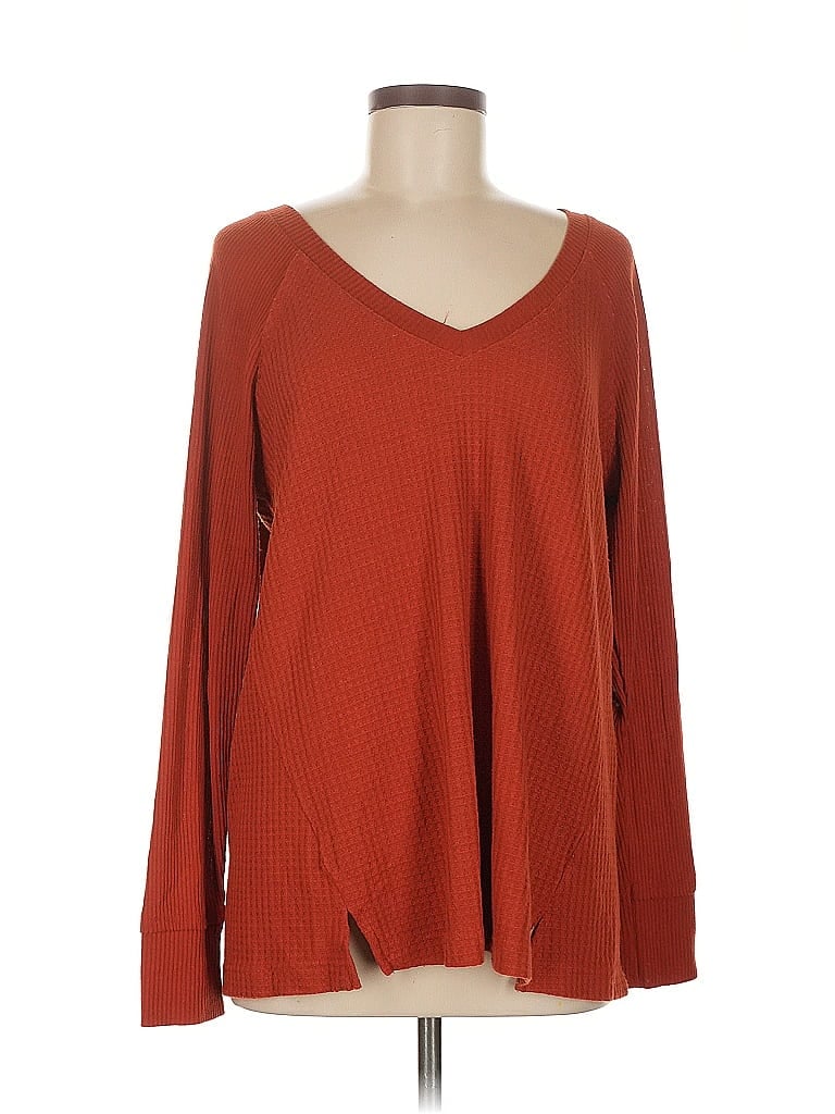 Pre-owned Chelsea & Theodore Long Sleeve T-shirt In Orange