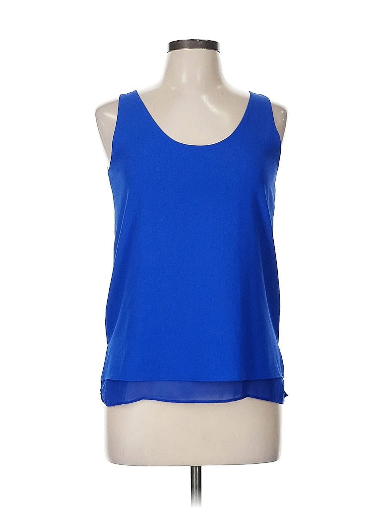 Pre-owned Cooper & Ella Sleeveless Top Blue Scoop Neck Tops