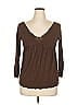 Guess Jeans Brown Long Sleeve Blouse Size XL - photo 1