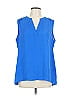 Chaus 100% Polyester Blue Sleeveless T-Shirt Size L - photo 1