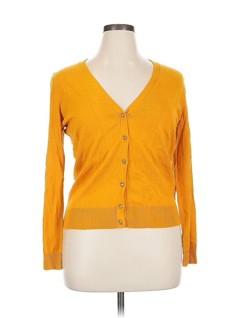 Pre-owned Ny & C Cardigan Sweater In Yellow