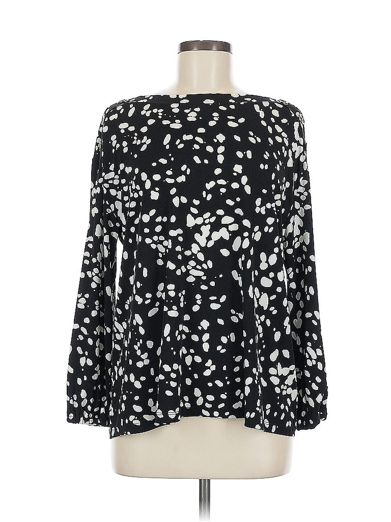 Pre-owned Alfani Long Sleeve Blouse In Black