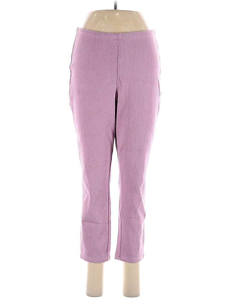Belle By Kim Gravel Solid Purple Casual Pants Size 6 - photo 1