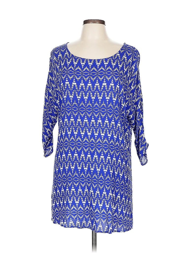 Pre-owned Bobeau 3/4 Sleeve T-shirt In Blue