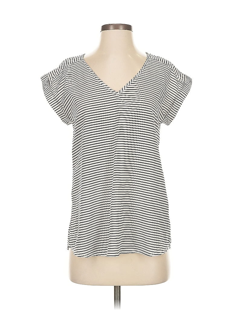 Pre-owned Alice Blue Designed Exclusively For Stitch Fix Short Sleeve Top Gray V Neck Tops