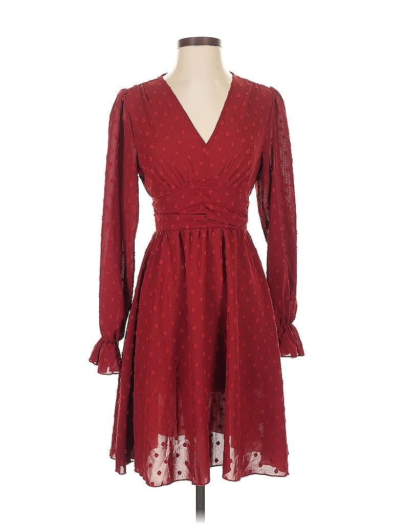 Pre-owned Shein Cocktail Dress In Burgundy