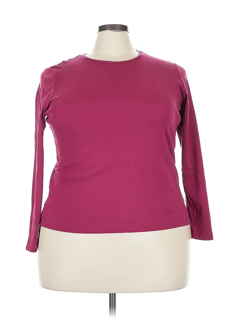 Pre-owned Talbots 3/4 Sleeve T-shirt In Burgundy