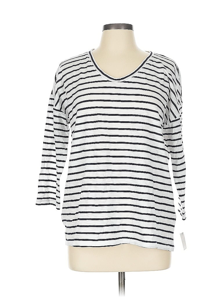 Pre-owned Talbots Outlet 3/4 Sleeve T-shirt In White