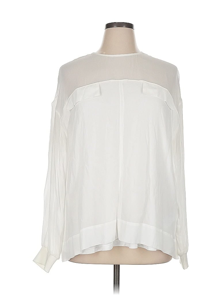 Pre-owned Reiss Long Sleeve Blouse In White