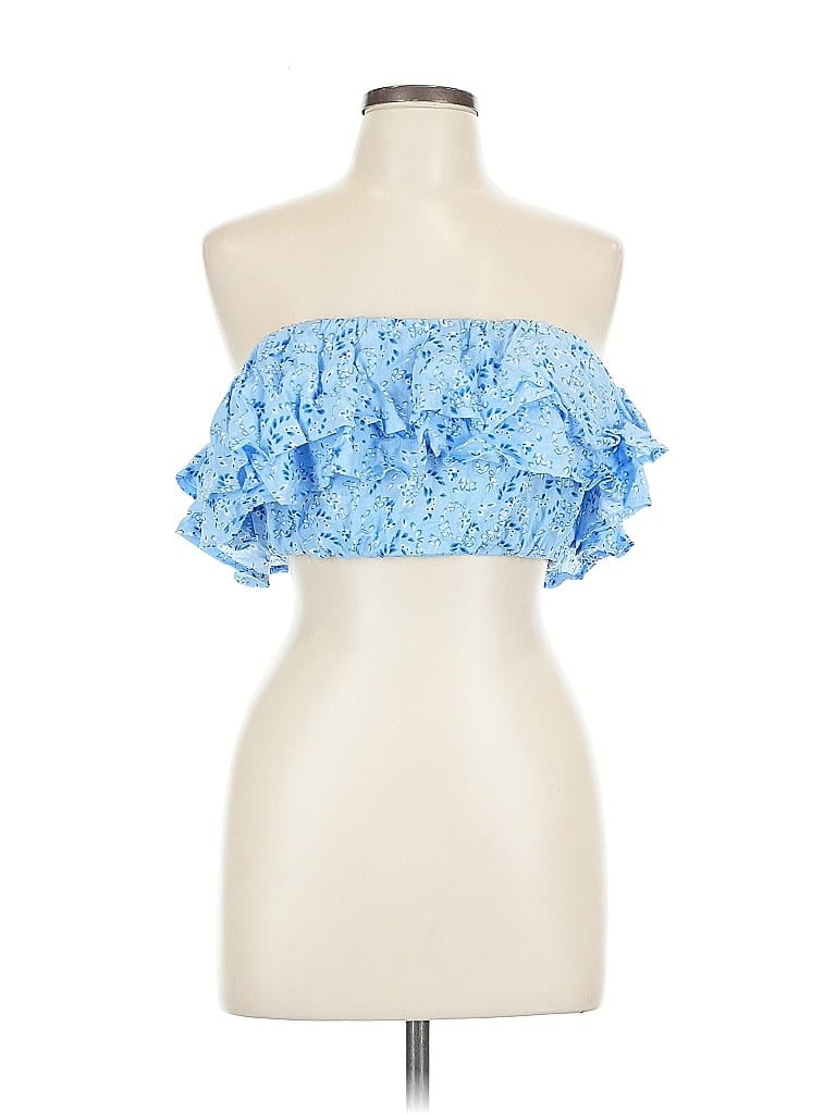 Pre-owned Endless Blu. Tube Top Blue Strapless Neckline Tops