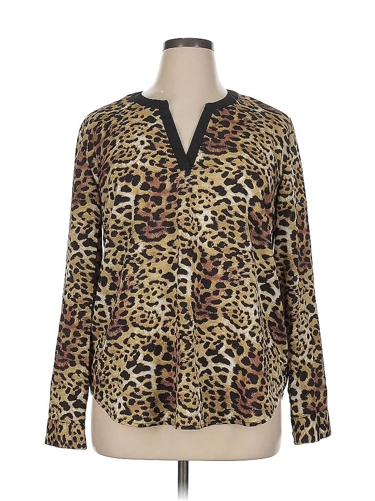 Pre-owned Milano Long Sleeve Blouse In Gold