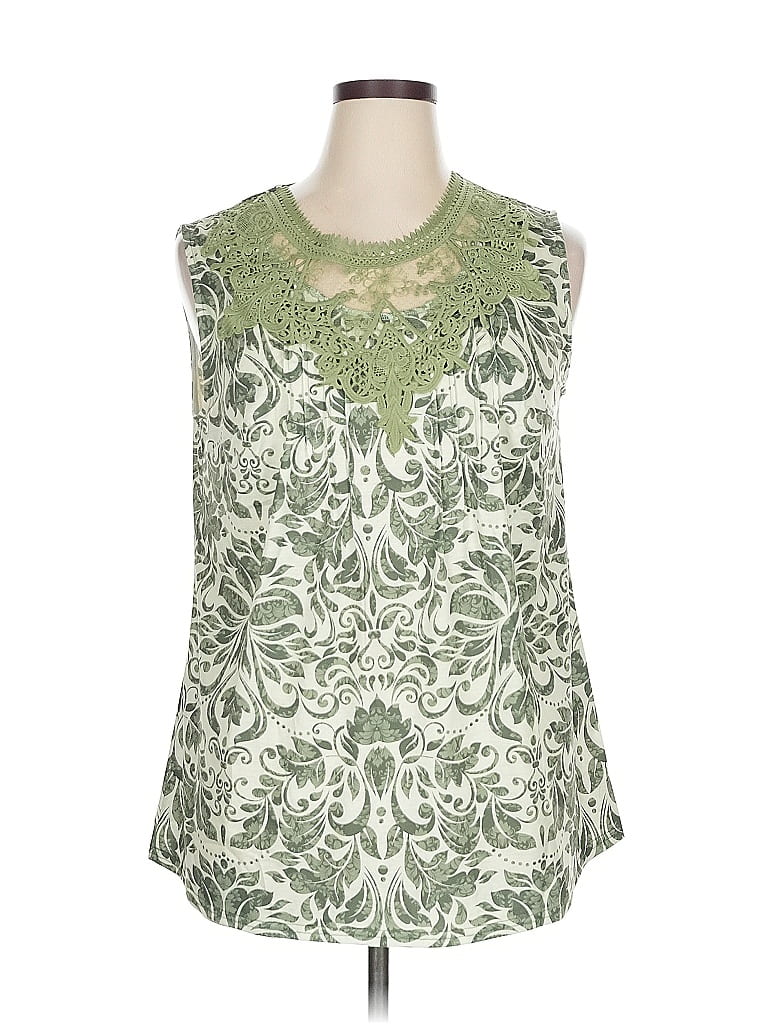 Pre-owned Unbranded Sleeveless Blouse In Green