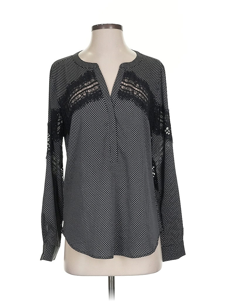 Pre-owned Ann Taylor Long Sleeve Blouse In Gray