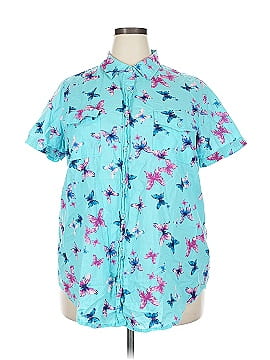 Woman Within Short Sleeve Button Down Shirt