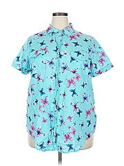 Woman Within Short Sleeve Button Down Shirt