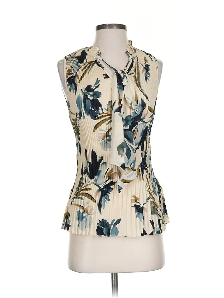 Pre-owned Dkny Sleeveless Blouse In White