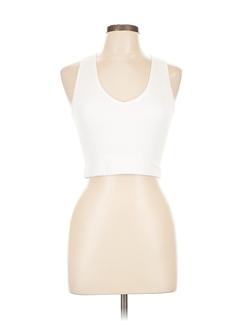 Pre-owned 90 Degree By Reflex Tank Top Ivory Halter Neckline Tops In White