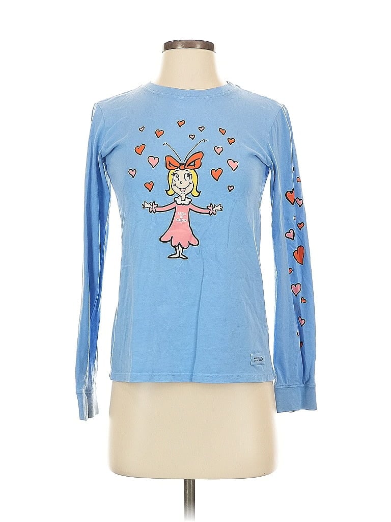 Life Is Good 100% Cotton Blue Long Sleeve T-Shirt Size XS - photo 1
