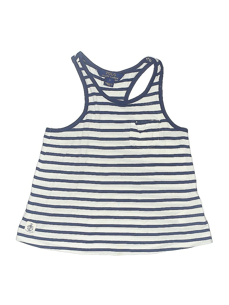 Pre-owned Polo By Ralph Lauren Kids' Tank Top Blue Halter Neckline Tops