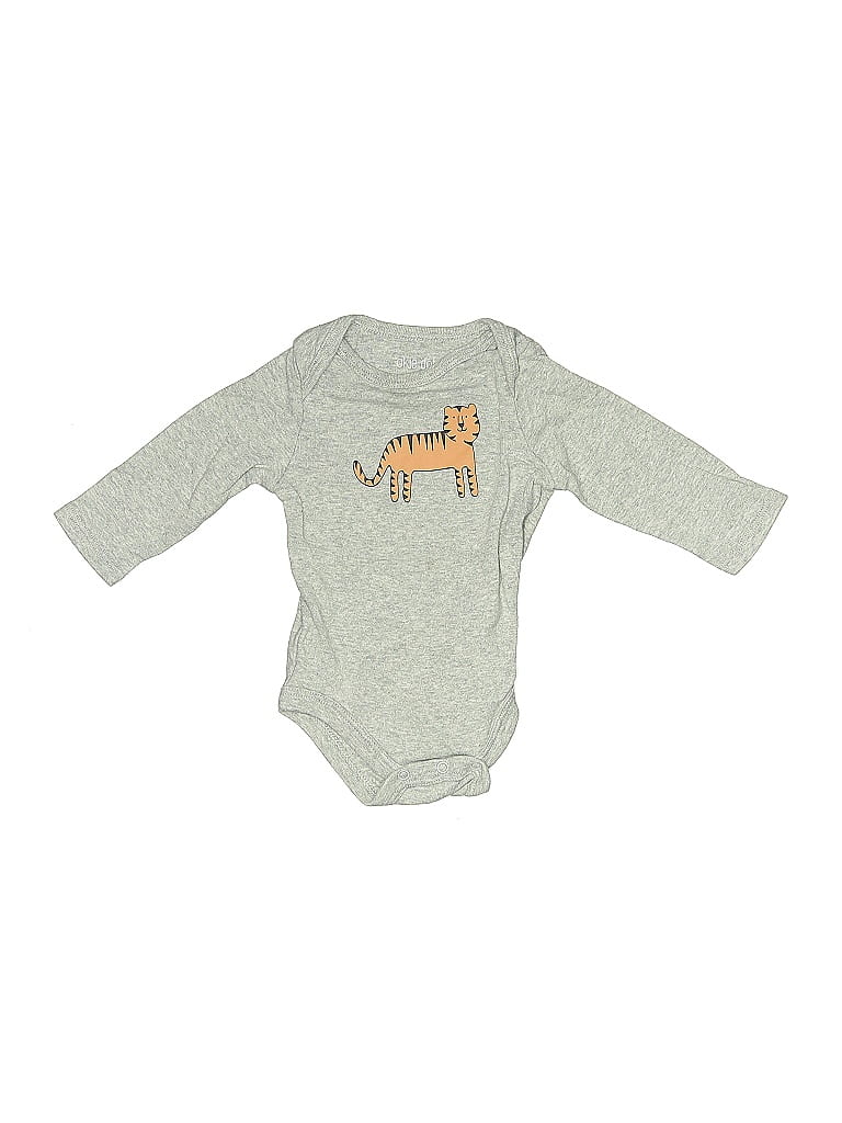 Pre-owned Okie Dokie Babies' Long Sleeve Onesie In Gray