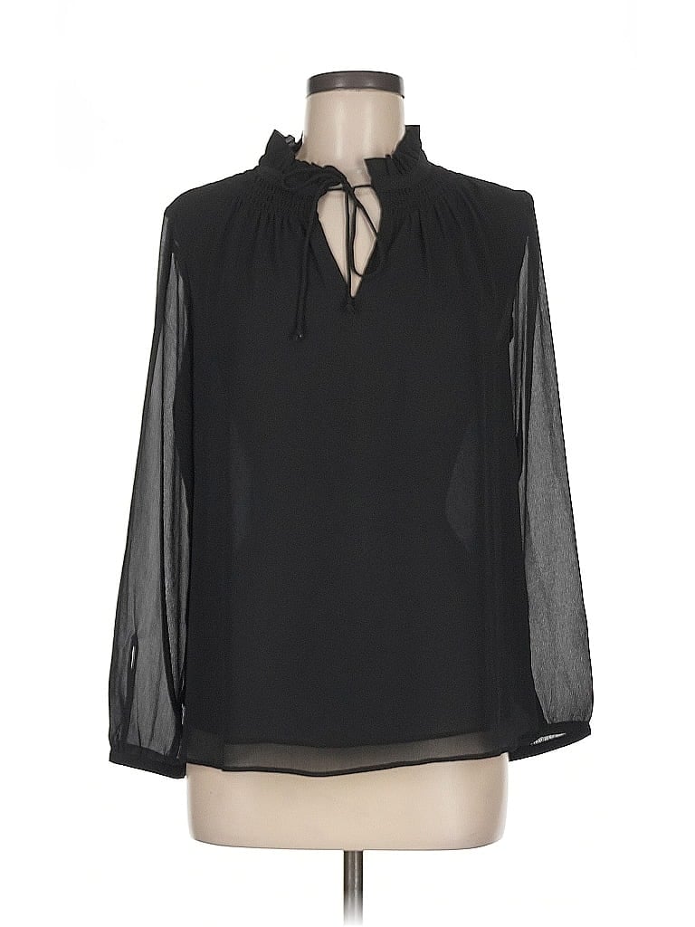 Pre-owned Ann Taylor Long Sleeve Blouse In Black