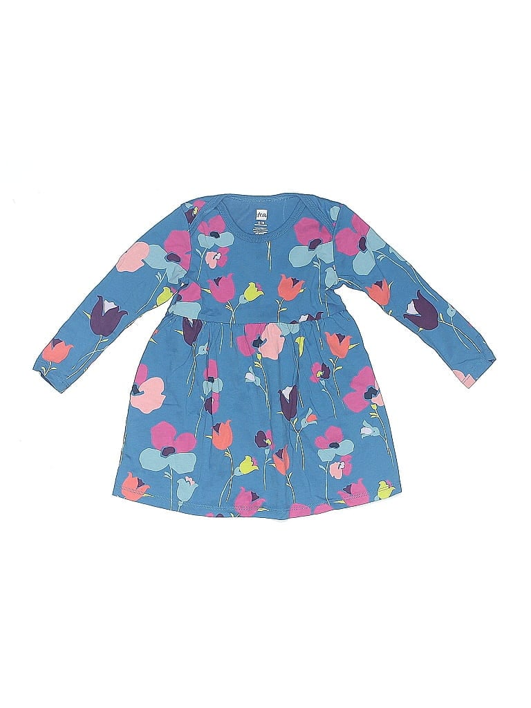 Tea 100% Cotton Blue Dress Size 12-18 mo - photo 1