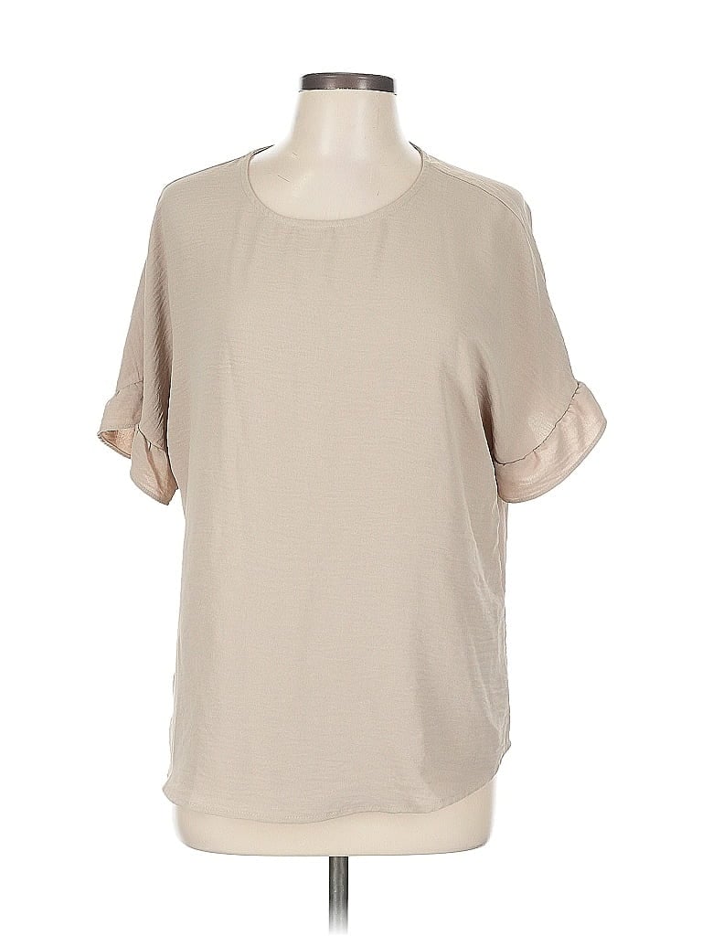 Pre-owned Assorted Brands Short Sleeve Blouse In Brown