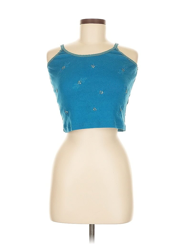 ROUTE 66 Pre-owned Tank Top Blue Halter Neckline Tops