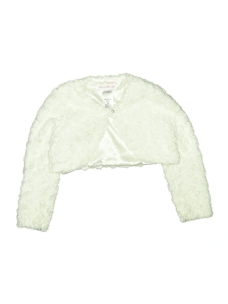 Pre-owned Bonnie Jean Kids' Cardigan Sweater In White