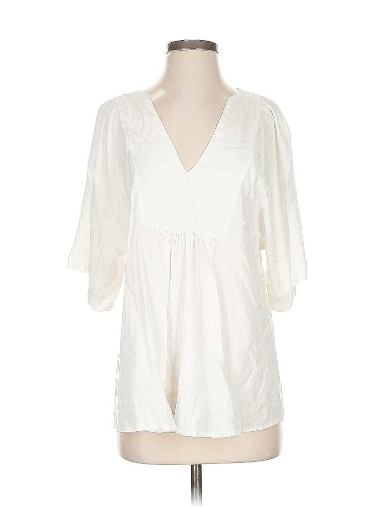 Pre-owned Molly Bracken 3/4 Sleeve Blouse In White
