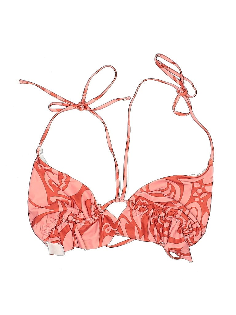 Pre-owned Unbranded Swimsuit Top Orange Paisley Pattern Swimwear