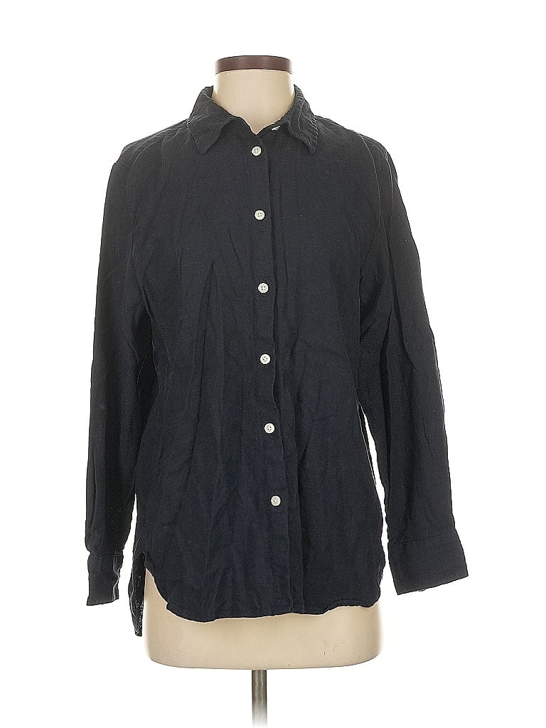 Pre-owned Nautica Long Sleeve Button Down Shirt In Black