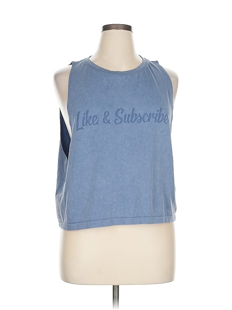 Pre-owned Offline By Aerie Tank Top Blue Halter Neckline Tops