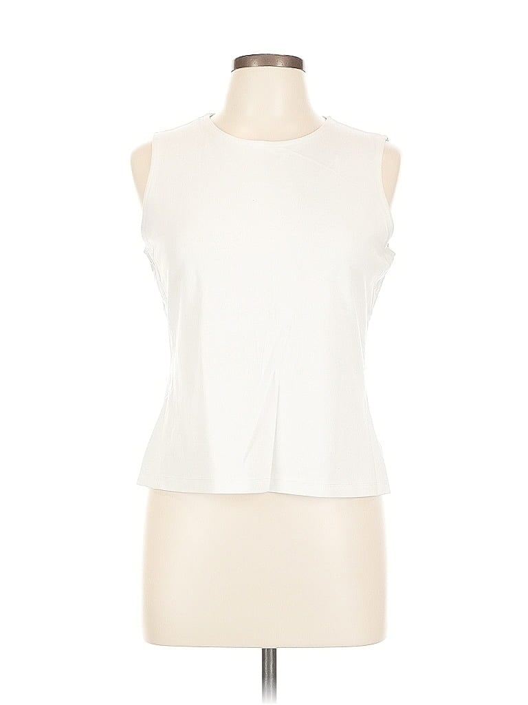 Pre-owned Adrienne Vittadini Sleeveless T-shirt In White