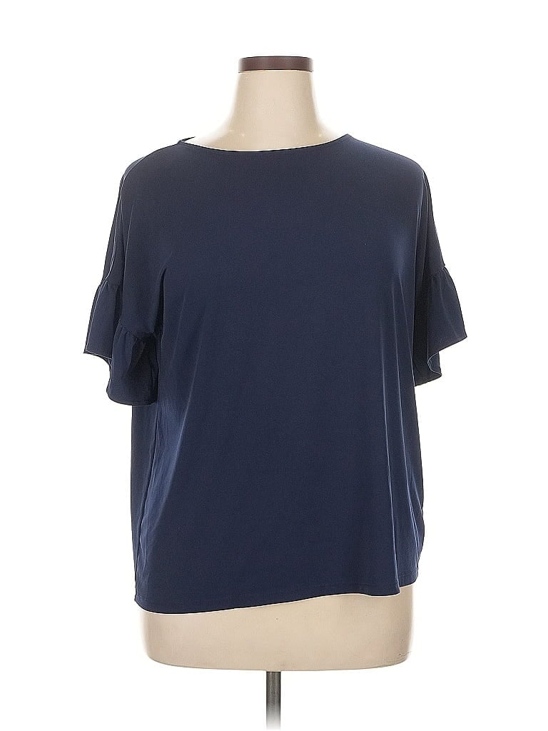 Pre-owned Michael Michael Kors Short Sleeve Top Blue Boatneck Tops