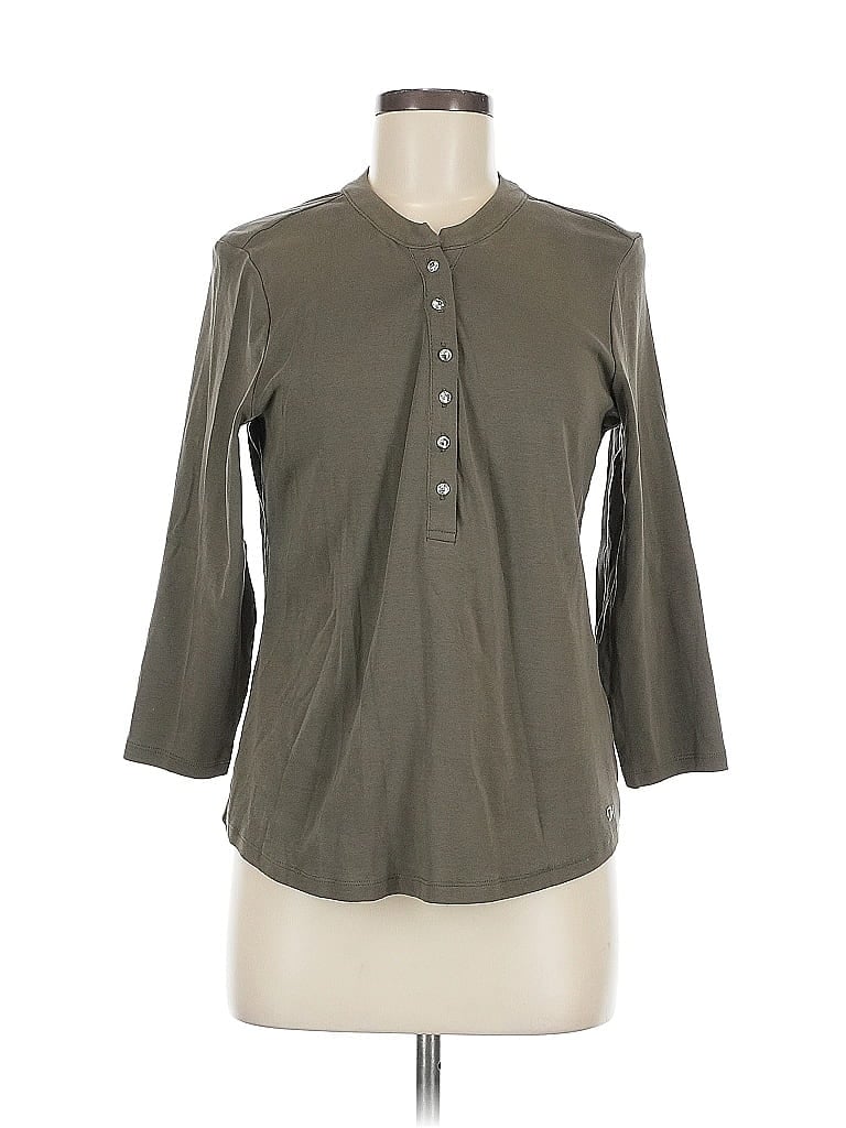 Click to view more detailed imagery on our partner's website Pre-owned Calvin Klein 3/4 Sleeve Button Down Shirt In Gray