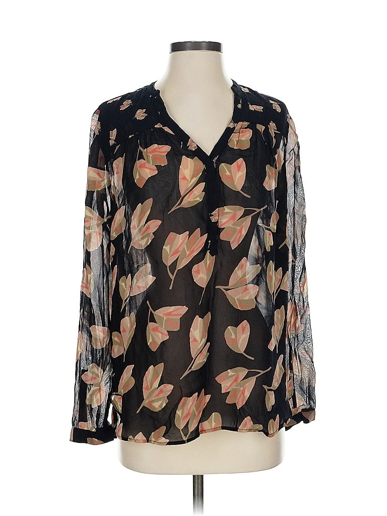 Pre-owned Lucky Brand Long Sleeve Blouse In Brown