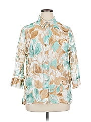 Alfred Dunner 3/4 Sleeve Button Down Shirt
