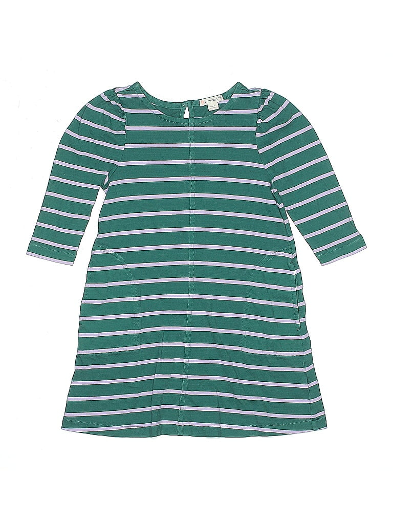 Crewcuts 100% Cotton Stripes Teal Dress Size 5 - photo 1