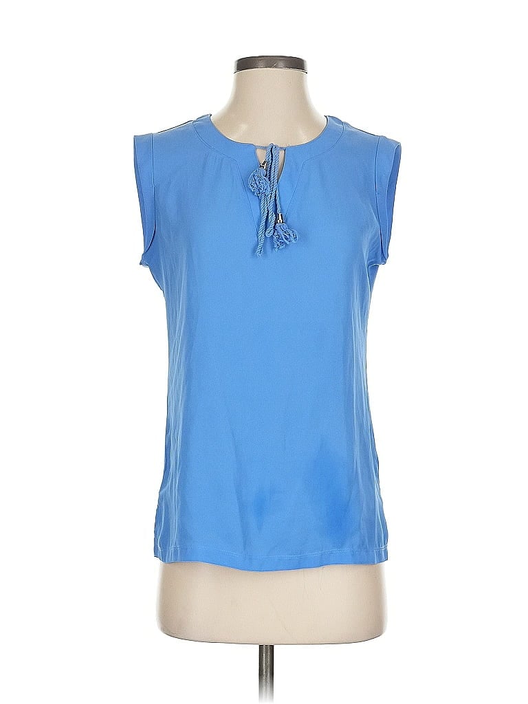 Pre-owned 7th Avenue Design Studio New York & Company Sleeveless Blouse In Blue