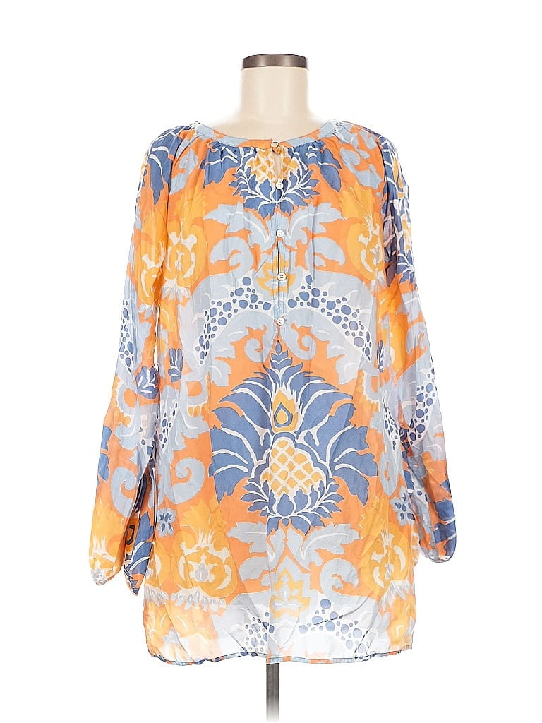 Pre-owned J.crew Factory Store 3/4 Sleeve Blouse In Orange