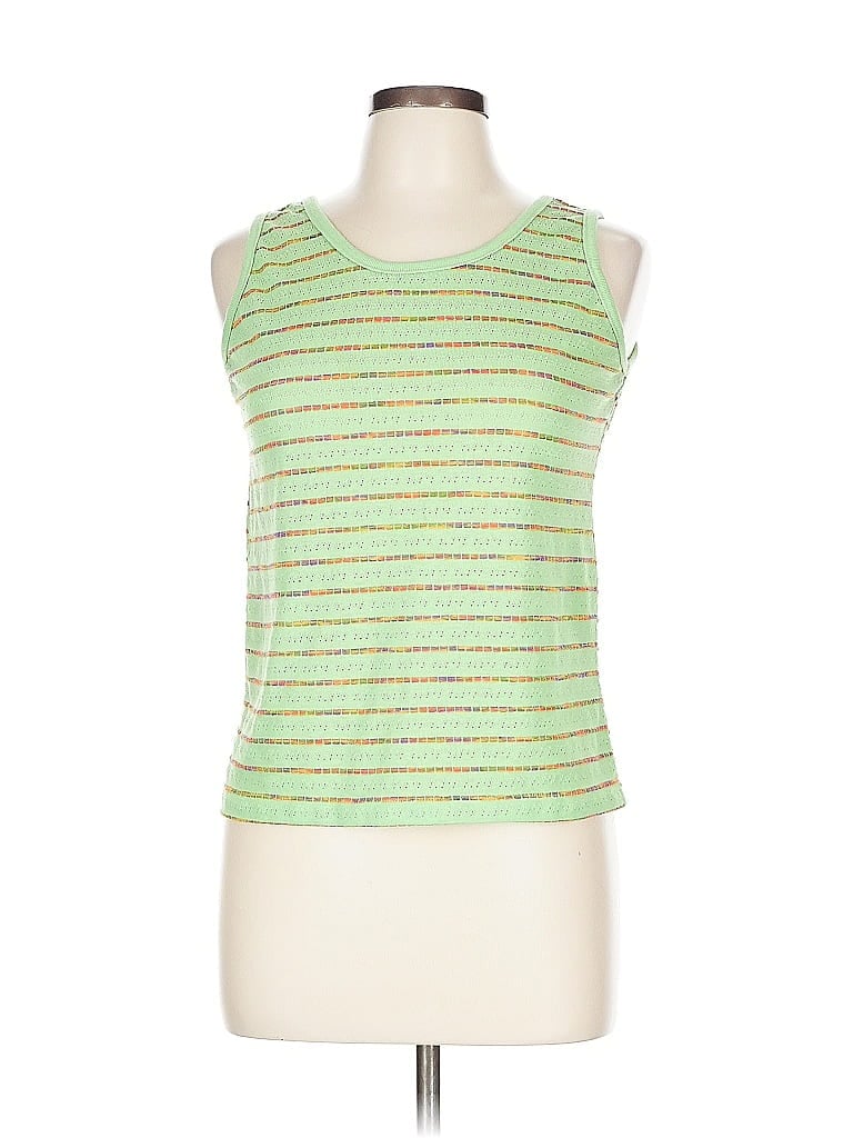 Pre-owned Unbranded Tank Top Green Square Neckline Tops