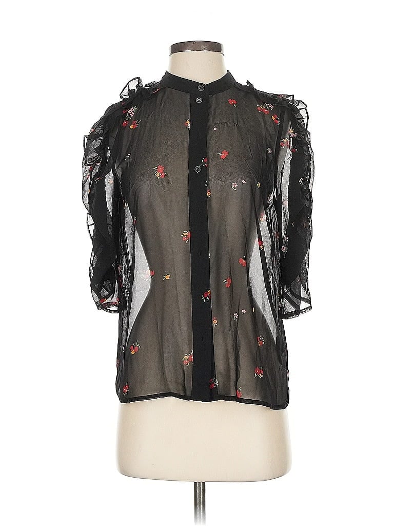 Pre-owned Who What Wear 3/4 Sleeve Blouse In Black