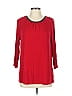 db established 1962 Red 3/4 Sleeve Blouse Size L (estimated) - photo 1
