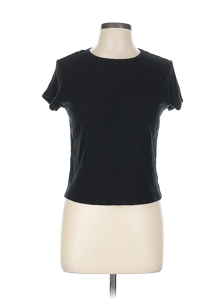 Pre-owned Wild Fable Short Sleeve Top Black Crew Neck Tops