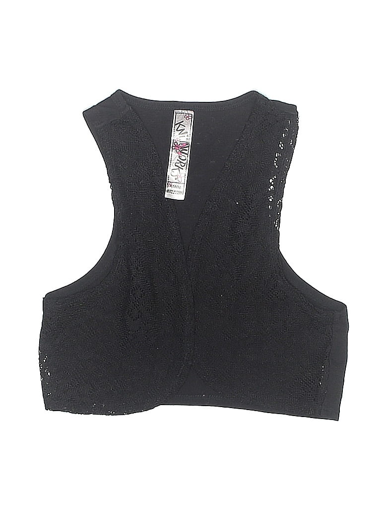 Pre-owned Knitworks Kids' Sleeveless Top Black Halter Neckline Tops