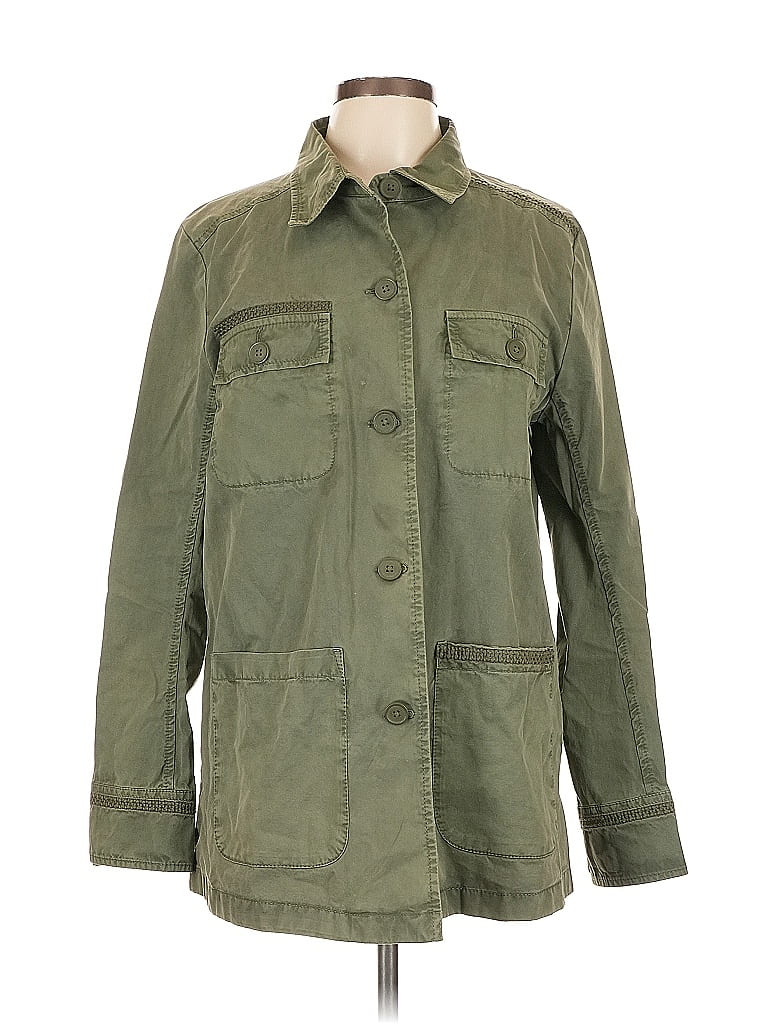 Caslon 100% Cotton Green Jacket Size L - 60% off | ThredUp